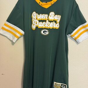 Nike Girls Green Bay Packers Short Sleeve Tee Large (10-12) - Green and Yellow
